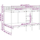 vidaXL Krevet na kat bez madraca bijeli 107x203 cm čelik | shoptok.hr