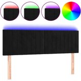  LED posteljno vzglavje črno 144x5x78/88 cm blago, (20936379) | Shoptok.si