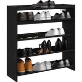 vidaXL Regal za čevlje črn 80x25x81 cm inženirski les | Shoptok.si