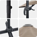 vidaXL Roma dežnik Taupe Velike Poliester & Jeklo | Shoptok.si