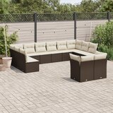 vidaXL 12-dijelni set vrtnih sofa od poliratana s jastucima smeđi Cijene