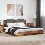 Okvir kreveta s uzglavljem s uzglavljem Staro drvo 200 x 200 cm | shoptok.hr