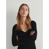 Reserved - Top dugih rukava sa srcolikim izrezom - crno | shoptok.hr