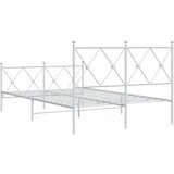  Metalni okvir kreveta uzglavlje i podnožje bijeli 120x200 cm | shoptok.hr