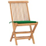 The Living Store Zložljiva jedilna garnitura 3-delna z blazinami trdna tikovina - Zunanja Jedilna Garnitura, (21461707) | Shoptok.si