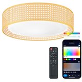 Ksix Bohemia Smart LED stropna svjetiljka, Rattan dizajn, 3W zvučnik,RGBIC + CCT | shoptok.hr