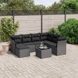  8-dijelni set vrtnih sofa od poliratana s jastucima crni | shoptok.hr