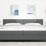 vidaXL LED nožna daska Linije Dizajn Tamno siva 100 cm Tkanina | shoptok.hr