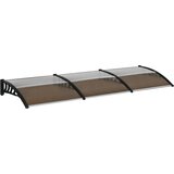 Outsunny Zunanji nadstrešek 300x96 cm Polikarbonatni in aluminijasti nadstrešek za okna in vrata, rjav, (20745377) | Shoptok.si
