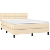  Krevet box spring s madracem LED krem 140x190 cm od tkanine | shoptok.hr
