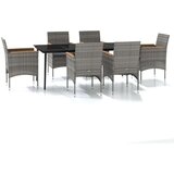  7-dijelni vrtni blagovaonski set s jastucima sivo-crni | shoptok.hr