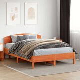  Okvir kreveta s uzglavljem voštano smeđi 150x200 cm od borovine | shoptok.hr