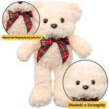 Plišana igračka medo sa kariranom mašnom 30cm - bijelo/crveno/zeleni | shoptok.hr