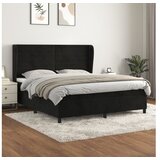 vidaXL Box spring postelja z vzmetnico črna 160x200 cm žamet Cene