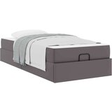  Posteljni okvir z vzmetnico Siva 90 x 200 cm Umetna koža | Shoptok.si