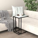 The Living Store Računalniška stranska mizica bel marmor 50x35x65 cm steklo - Računalniška Stranska Mizica, (21662476) | Shoptok.si