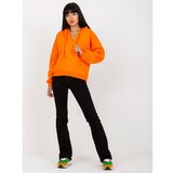 Fashion Hunters Basic orange sweatshirt with V-neck Cene