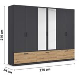 Boxxx OMARA ZA OBLAČILA, siva, hrast artisan Slike