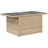 Vrtni stol sa staklenom pločom bež 100 x 55 x 73 cm poliratan | shoptok.hr