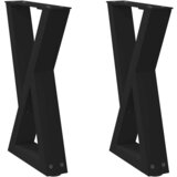  Noge za klub stolić 2 kom Crne 38 x (42-43,3) cm Čelične | shoptok.hr