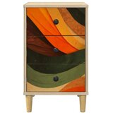  Noćni ormar BONN 2 kom. Hrast sonoma 36 x 33 x 60 cm - Retro valni uzorak 2 | shoptok.hr
