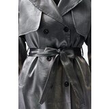 Trendyol Anthracite Oversize Wide Cut Belted Trench Coat | ePonuda.com