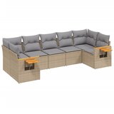  7-dijelni set vrtnih sofa od poliratana s jastucima bež 62 x 62 x 69 cm | Shoptok.si