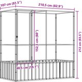 Voliera srebrna 210,5x107x212 cm jeklo | Shoptok.si
