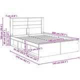  Konstrukcija postelje z vzglavjem Dimljeni oreh 140 x 200 cm, (5000104136) | Shoptok.si