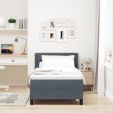 vidaXL Krevet s podnice i madracem Tamnosiva 90x190 cm Baršun | shoptok.hr