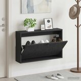  Ormar za cipele na zidu DELFT 71 x 17 x 43 cm Konstruirano drvo - Crna | shoptok.hr