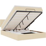 vidaXL Otomanska postelja z vzmetnico & LEDs smetana 140x190 cm, (22011659) | Shoptok.si
