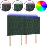  the living store led posteljno vzglavje temno zeleno 147x16x118/128 cm žamet - led vzglavje, (21452062) | Shoptok.si