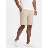 Ombre Men's SLIM FIT structured knit shorts - sand