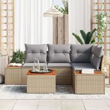  5-dijelni vrtni kauč set s jastučićima Bež Poli Ratan Acacia | shoptok.hr