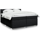 vidaXL Box spring postelja z vzmetnico črn 200x200 cm blago | Shoptok.si