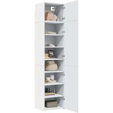 vidaXL Ozka omara za shranjevanje bela 50x42,5x225 cm inženirski les | Shoptok.si