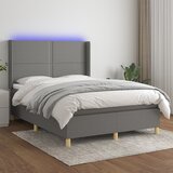 Maison Chic Box spring postelja - Vzmetna postelja z vzmetnico LED temno siva 140x190 cm blago SL22315, (21902126) | Shoptok.si