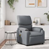  fotelja za odmor siva umjetna koža - Siva 1 Ručno guranje unatrag | shoptok.hr