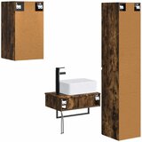  Set namještaja za kupaonicu 3 kom. Dimljeni hrast Smeđa 33 x 34.5 x 160 cm | shoptok.hr
