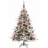  Umjetno božićno drvce s kuglicom 150 cm 150 LED lampica - Zelena i bijela 150 cm s LED-ima i crvenim lopticama | shoptok.hr