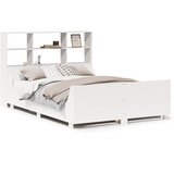  Krevet s regalom za knjige bez madraca bijeli 140x190cm od drva | shoptok.hr