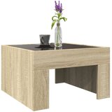vidaXL Stolić s beskonačnim LED svjetlima boja hrasta 50x50x30 cm | shoptok.hr