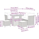  Sjedeća garnitura za vrt 8 kom. Crna poliratan 90 x 55 x 71 cm | Shoptok.si