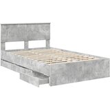  Krevetna konstrukcija s ladicama Betonski sivi 135 x 190 cm | shoptok.hr