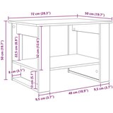  Stolić za kavu Dimljeni hrast 72 x 50 x 50 cm Konstruirano drvo | shoptok.hr