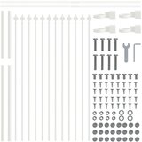  Vrtna ograja s sulastim vrhom, bela, 6,8x1,2 m, jeklo | Shoptok.si