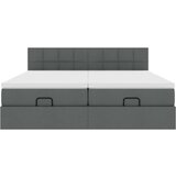 vidaXL Otomanski posteljni okvir z vzmetnicami siv 160x200 cm blago | Shoptok.si