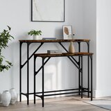 Maison Chic konzolna miza - miza ob steni 2 kosa dimljeni hrast inženirski les, (21786329) | Shoptok.si