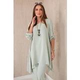 Kesi Set blouse + trousers with pendant dark mint